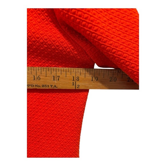 Ann Taylor Outfit Womens 12 Orange Textured Top &‎ Skirt Set Midi Length Split - Picture 4 of 15